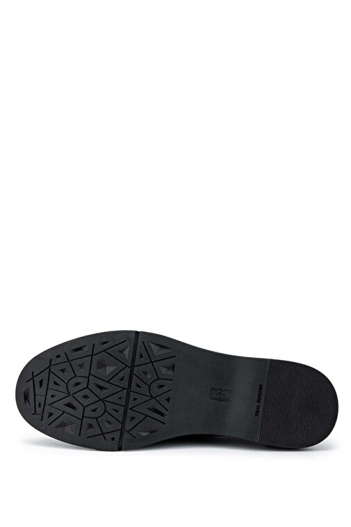 Tamer Tanca Kadın Hakiki Deri Siyah Nubuk Loafer Ayakkabı - Görsel 6