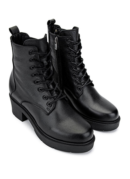 Tamer Tanca Kadın Hakiki Deri Siyah Deri Casual Bot - Görsel 3