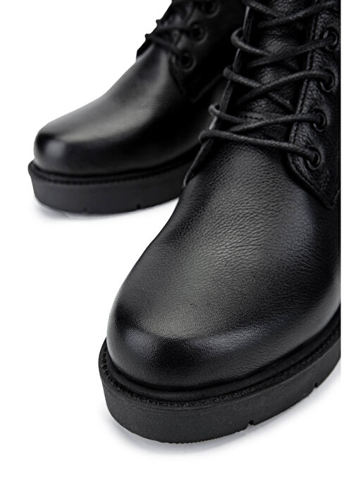 Tamer Tanca Kadın Hakiki Deri Siyah Deri Casual Bot - Görsel 4