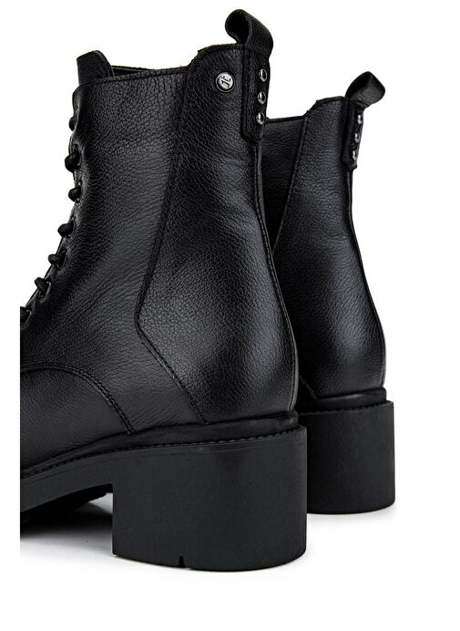 Tamer Tanca Kadın Hakiki Deri Siyah Deri Casual Bot - Görsel 5