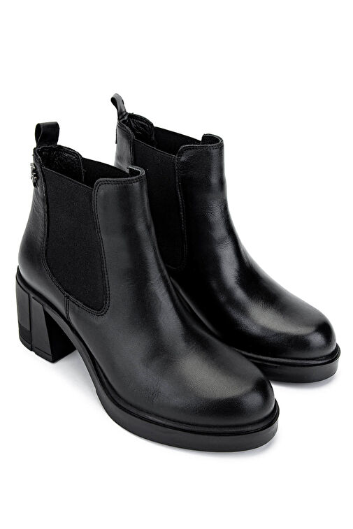 Tamer Tanca Kadın Hakiki Deri Siyah Deri Casual Bot - Görsel 3