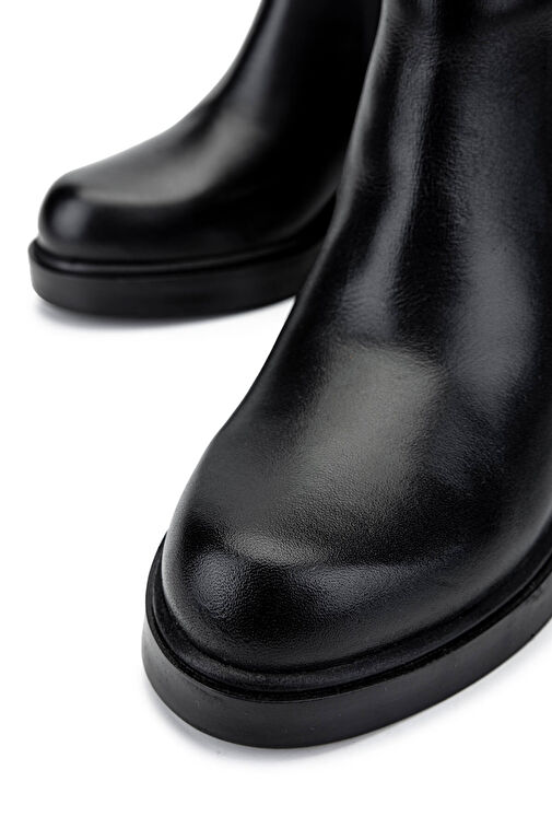 Tamer Tanca Kadın Hakiki Deri Siyah Deri Casual Bot - Görsel 5