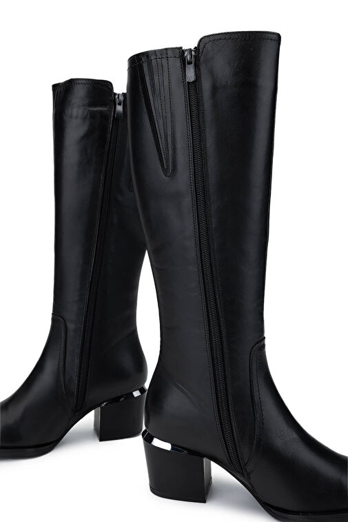 Tamer Tanca Kadın Hakiki Deri Siyah Analin Casual Çizme - Görsel 5