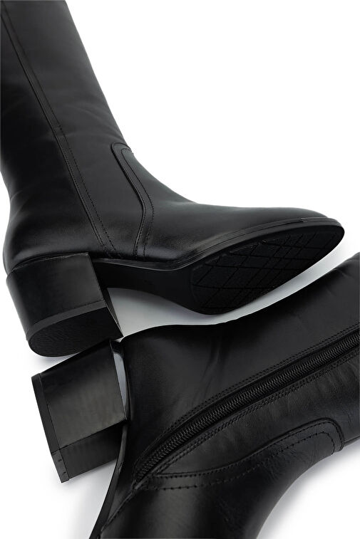 Tamer Tanca Kadın Hakiki Deri Siyah Analin Casual Çizme - Görsel 7