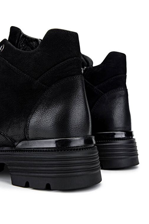 Tamer Tanca Kadın Hakiki Deri Siyah Nubuk Casual Bot - Görsel 5