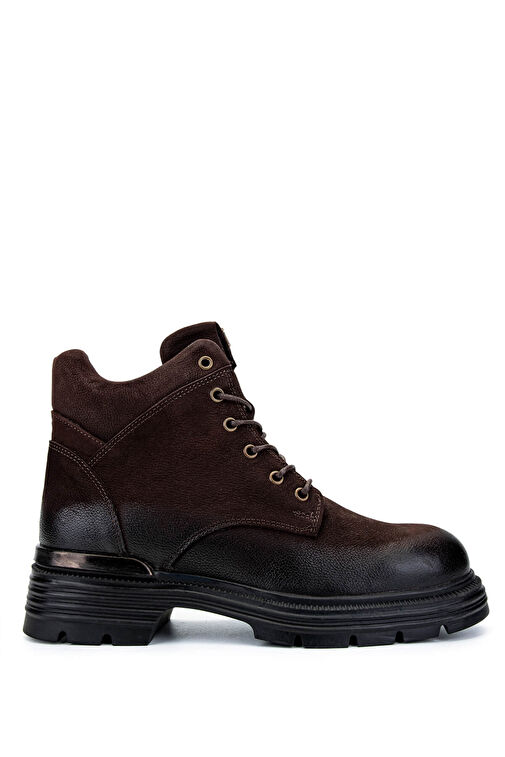 Tamer Tanca Kadın Hakiki Deri Kahverengi Nubuk Casual Bot - Görsel 2