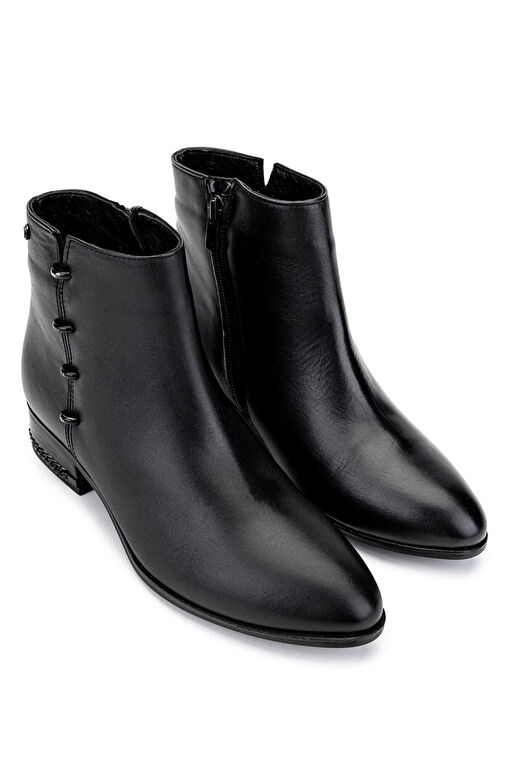 Tamer Tanca Kadın Hakiki Deri Siyah Analin Casual Bot - Görsel 3