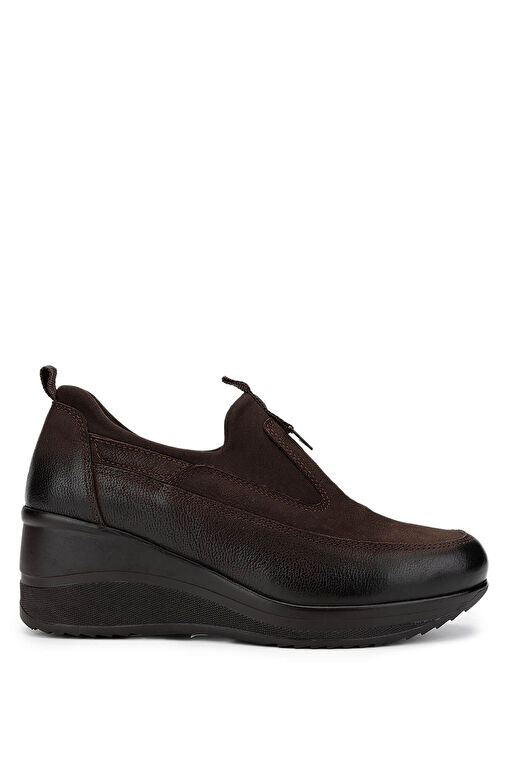 Tamer Tanca Kadın Hakiki Deri Kahverengi Nubuk Casual Ayakkabı - Görsel 2