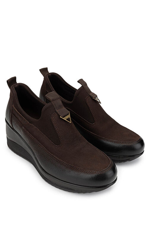 Tamer Tanca Kadın Hakiki Deri Kahverengi Nubuk Casual Ayakkabı - Görsel 3