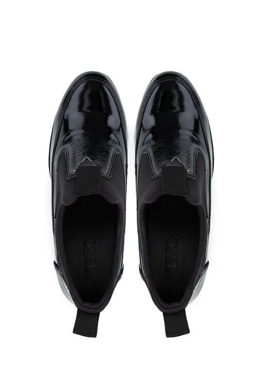 Tamer Tanca Kadın Hakiki Deri Siyah Rugan Casual Ayakkabı - Görsel 6