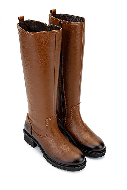 Tamer Tanca Kadın Hakiki Deri Taba Casual Çizme - Görsel 3