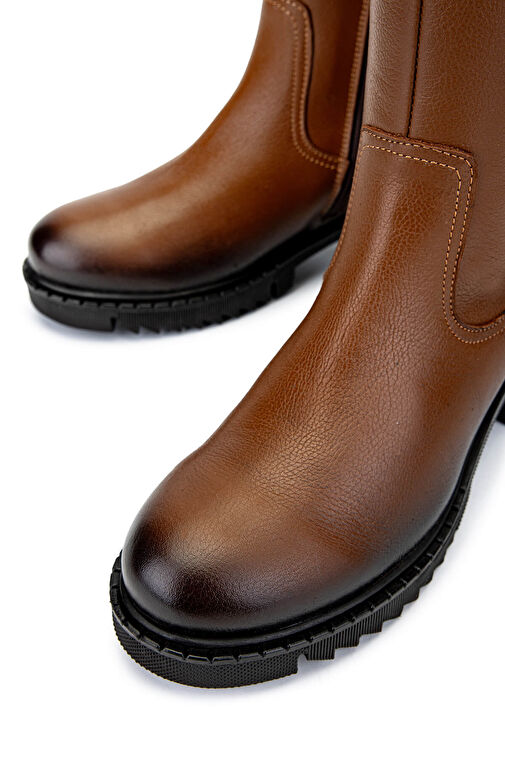 Tamer Tanca Kadın Hakiki Deri Taba Casual Çizme - Görsel 4