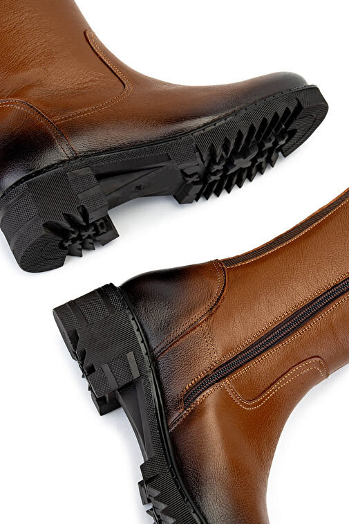 Tamer Tanca Kadın Hakiki Deri Taba Casual Çizme - Görsel 6