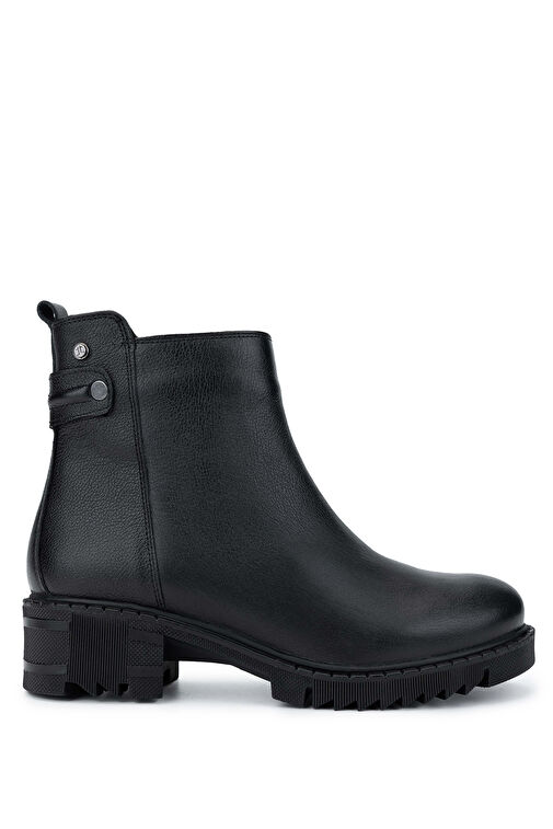 Tamer Tanca Kadın Hakiki Deri Siyah Floter Casual Bot - Görsel 2