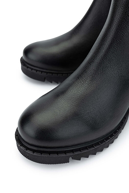 Tamer Tanca Kadın Hakiki Deri Siyah Floter Casual Bot - Görsel 4