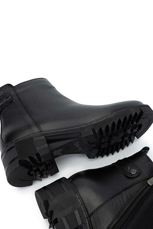 Tamer Tanca Kadın Hakiki Deri Siyah Floter Casual Bot - Görsel 6