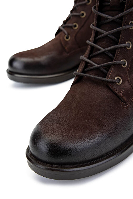 Tamer Tanca Kadın Hakiki Deri Kahverengi Nubuk Casual Bot - Görsel 4