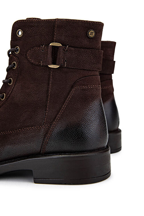 Tamer Tanca Kadın Hakiki Deri Kahverengi Nubuk Casual Bot - Görsel 5