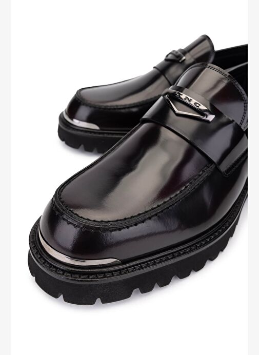 Tamer Tanca Erkek Hakiki Deri Bordo Loafer Ayakkabı - Görsel 4