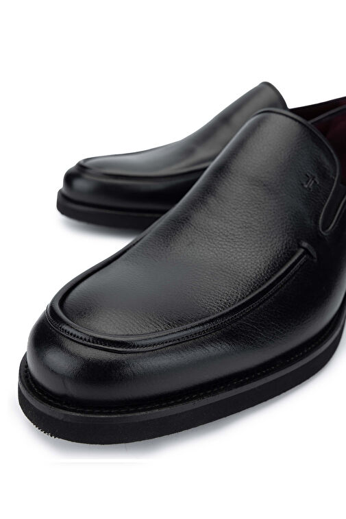 Tamer Tanca Erkek Hakiki Deri Siyah Loafer Ayakkabı - Görsel 4