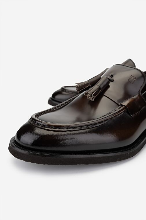 Valmenti Erkek Hakiki Deri Kahverengi Loafer Ayakkabı - Görsel 4