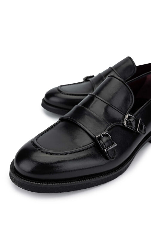 Tamer Tanca Erkek Hakiki Deri Siyah Loafer Ayakkabı - Görsel 4