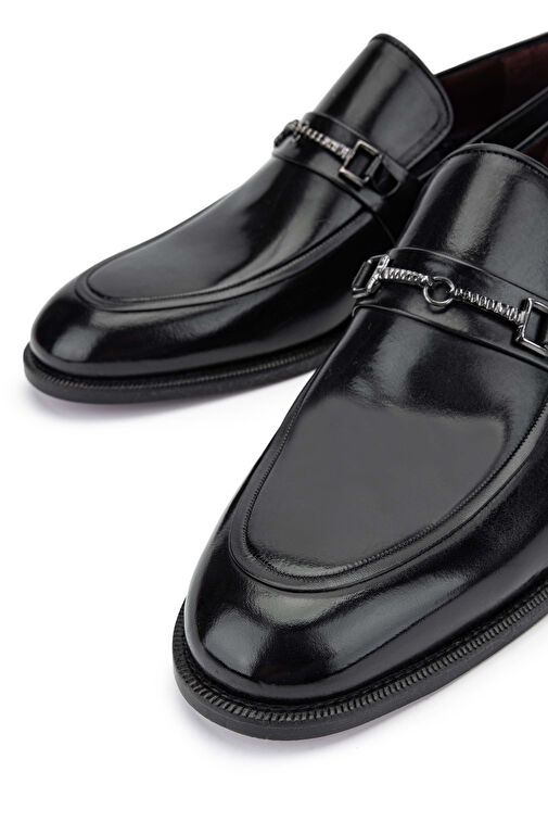 Tamer Tanca Erkek Hakiki Deri Siyah Loafer Ayakkabı - Görsel 5