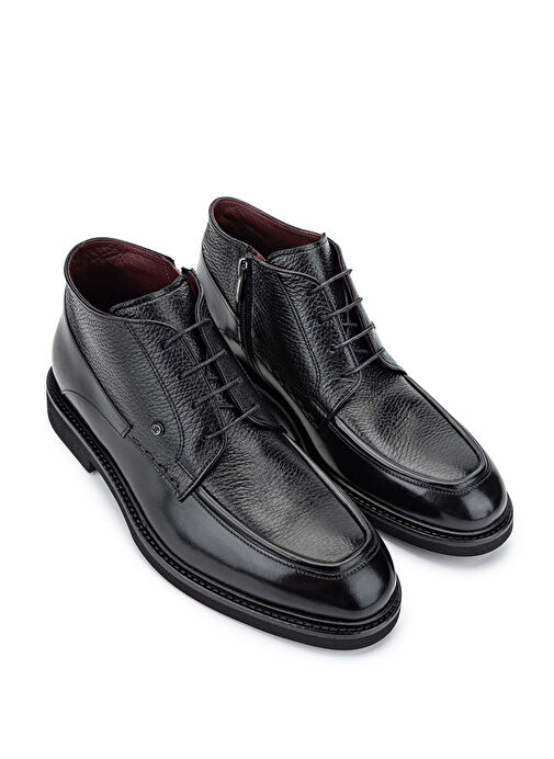 Tamer Tanca Erkek Hakiki Deri Siyah Klasik Bot - Görsel 3