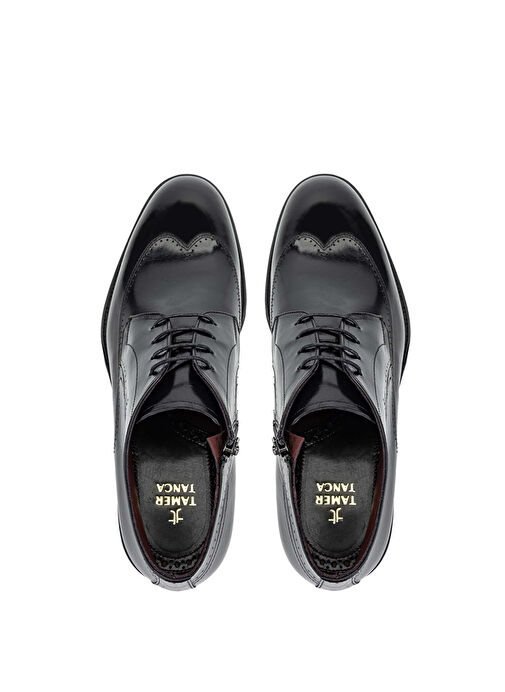 Tamer Tanca Erkek Hakiki Deri Siyah Klasik Bot - Görsel 6