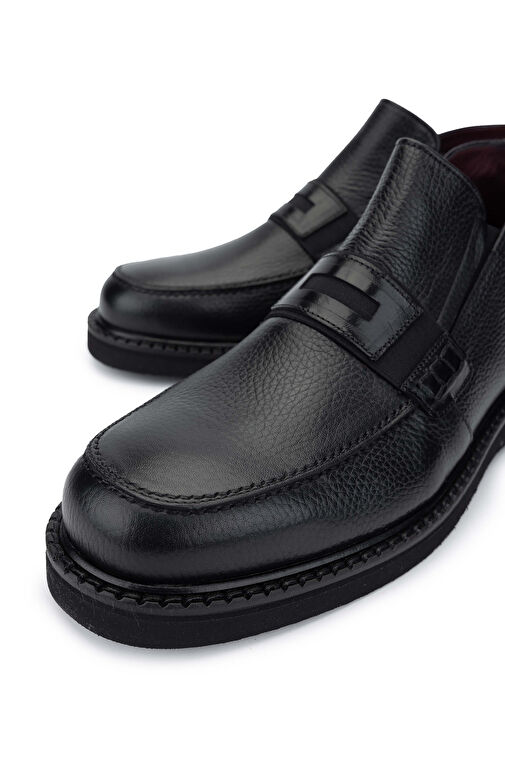 Tamer Tanca Erkek Hakiki Deri Siyah Klasik Bot - Görsel 4