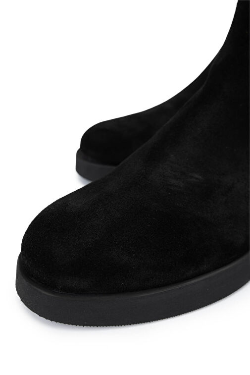 Tamer Tanca Erkek Hakiki Deri Siyah Süet Casual Bot - Görsel 4