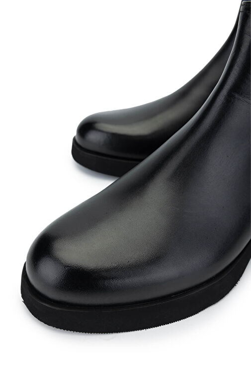 Tamer Tanca Erkek Hakiki Deri Siyah Deri Casual Bot - Görsel 4