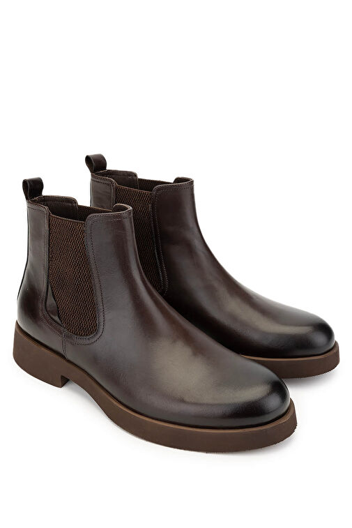 Tamer Tanca Erkek Hakiki Deri Kahverengi Casual Bot - Görsel 3