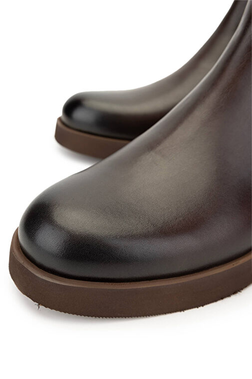 Tamer Tanca Erkek Hakiki Deri Kahverengi Casual Bot - Görsel 4