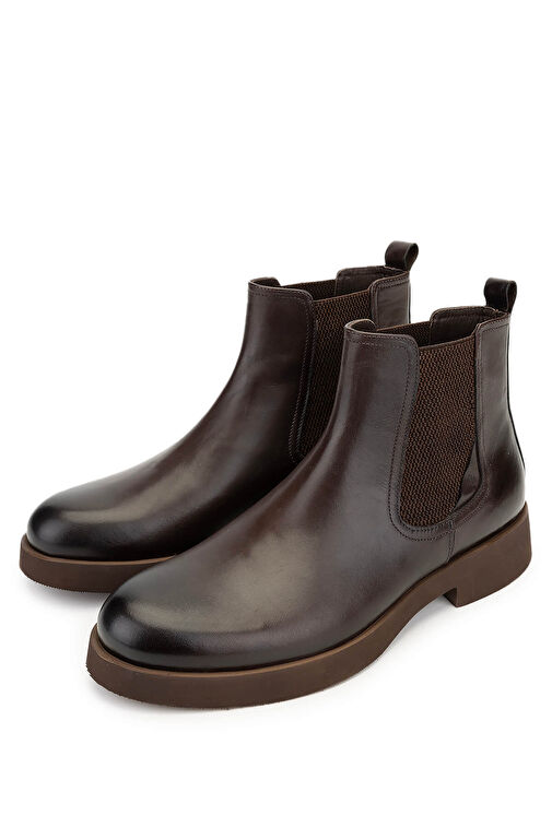 Tamer Tanca Erkek Hakiki Deri Kahverengi Casual Bot - Görsel 6