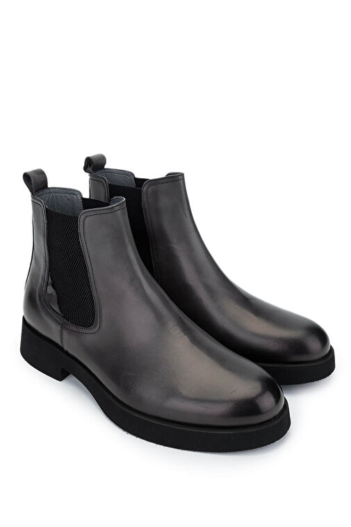 Tamer Tanca Erkek Hakiki Deri Gri Casual Bot - Görsel 3