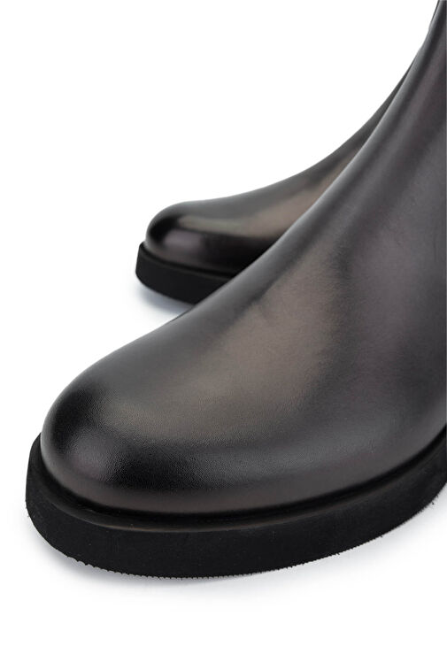 Tamer Tanca Erkek Hakiki Deri Gri Casual Bot - Görsel 4