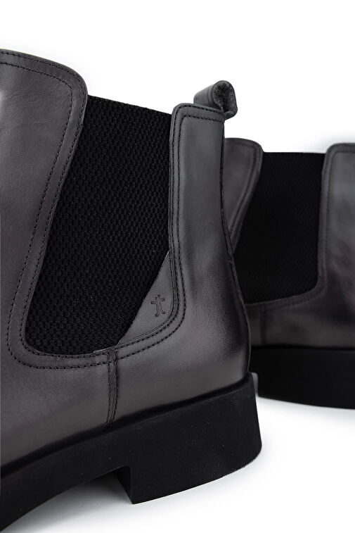 Tamer Tanca Erkek Hakiki Deri Gri Casual Bot - Görsel 6