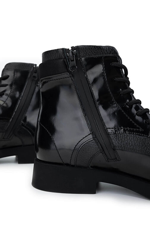 Tamer Tanca Erkek Hakiki Deri Siyah Açma Casual Bot - Görsel 6