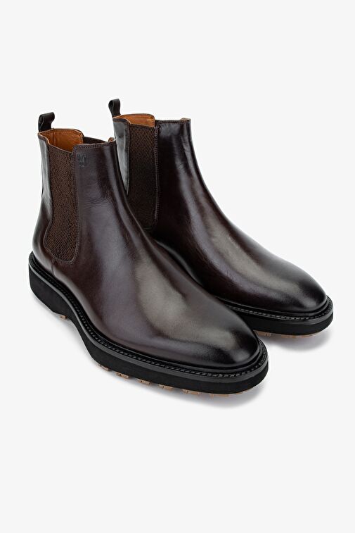 Valmenti Erkek Hakiki Deri Kahverengi Klasik Bot - Görsel 3