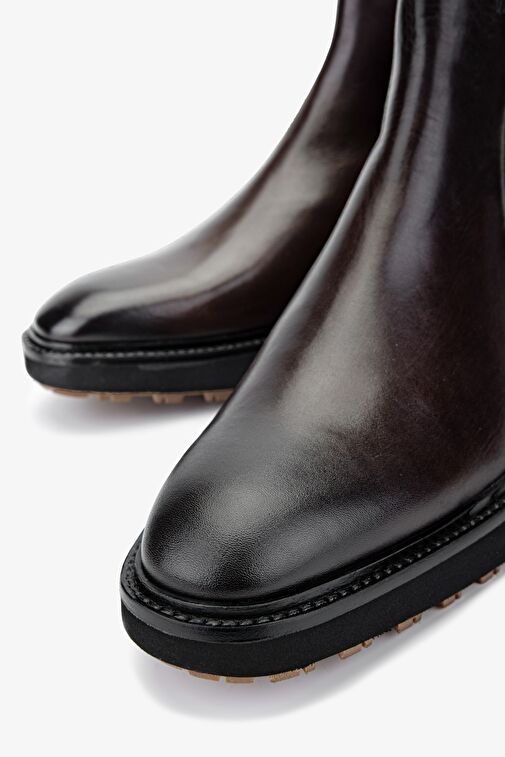 Valmenti Erkek Hakiki Deri Kahverengi Klasik Bot - Görsel 4