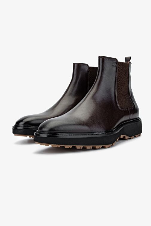 Valmenti Erkek Hakiki Deri Kahverengi Klasik Bot - Görsel 5