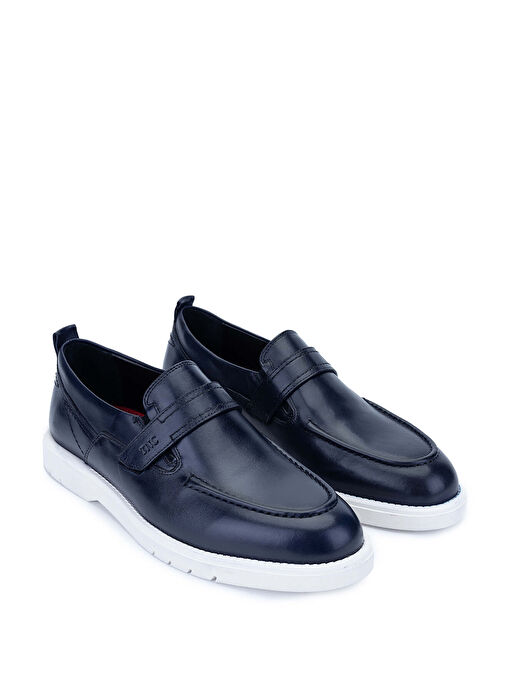 Tamer Tanca Erkek Hakiki Deri Lacivert Casual Ayakkabı - Görsel 3