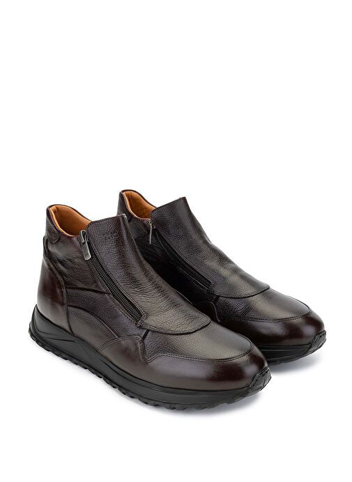 Tamer Tanca Erkek Hakiki Deri Kahverengi Casual Bot - Görsel 3