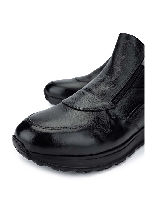 Tamer Tanca Erkek Hakiki Deri Siyah Casual Bot - Görsel 4