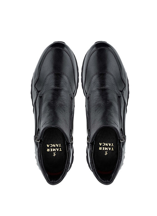 Tamer Tanca Erkek Hakiki Deri Siyah Casual Bot - Görsel 7
