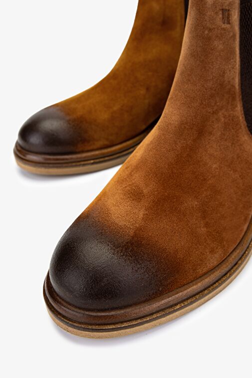 Valmenti Erkek Hakiki Deri Taba Süet Casual Bot - Görsel 4