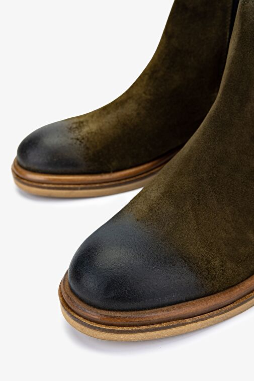 Valmenti Erkek Hakiki Deri Yeşil Casual Bot - Görsel 4