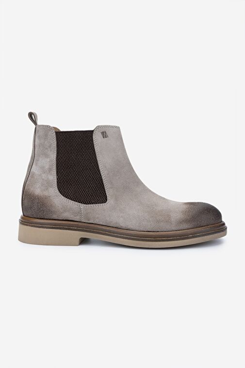 Valmenti Erkek Hakiki Deri Bej Süet Casual Bot - Görsel 2