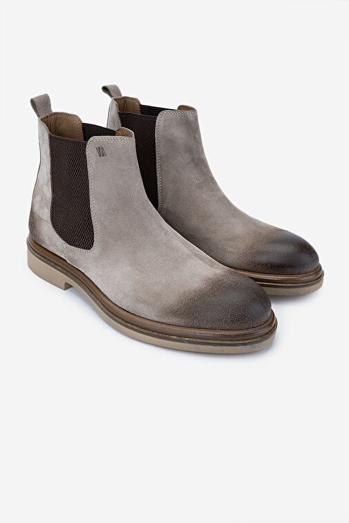 Valmenti Erkek Hakiki Deri Bej Süet Casual Bot - Görsel 3